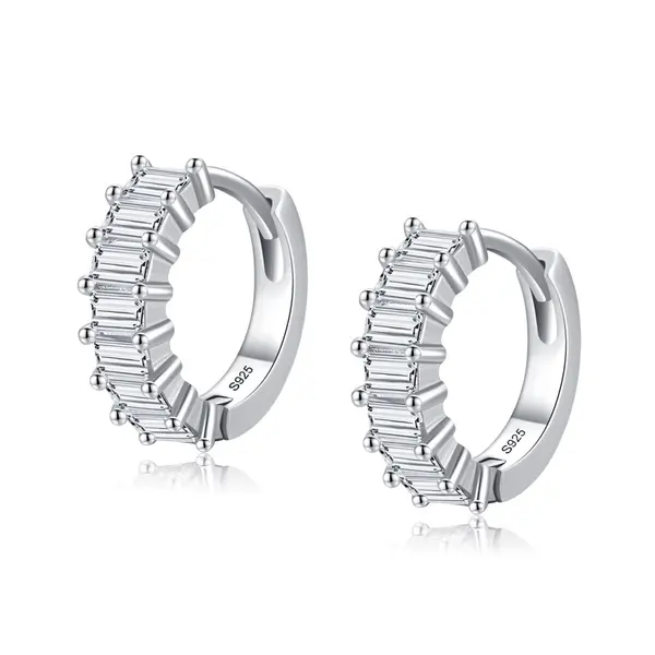 Cercei rotunzi argint 925, JW1822, model elegant, placati cu rodiu