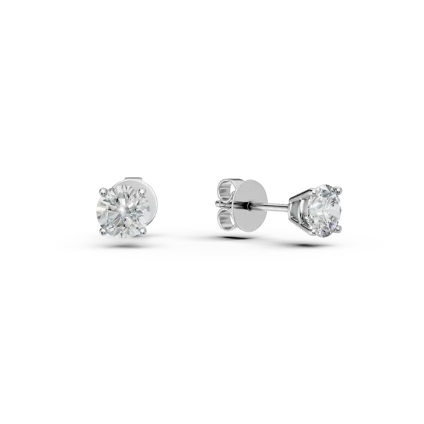 Cercei solitaire din aur alb cu diamante de 1.06ct