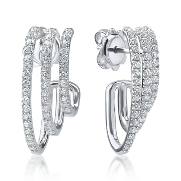 Cercei stud din aur alb cu diamante microsetting de 0.6ct