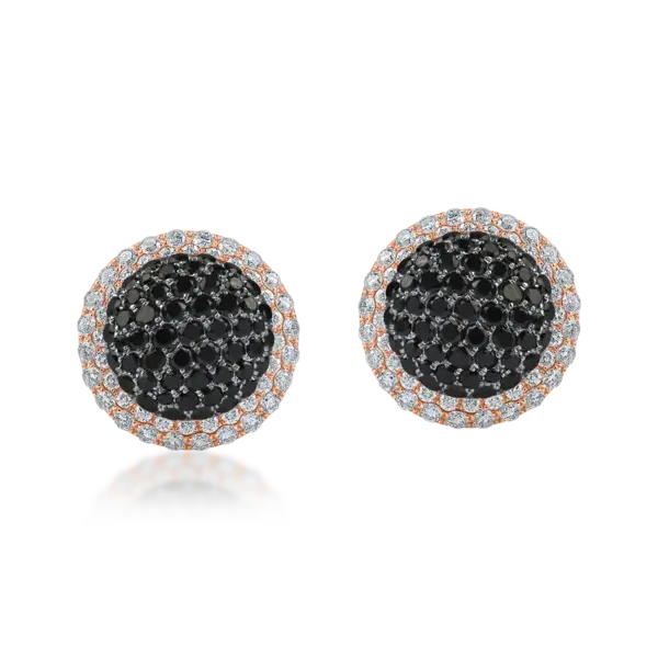 Cercei stud din aur alb-roz cu diamante de 2.7ct