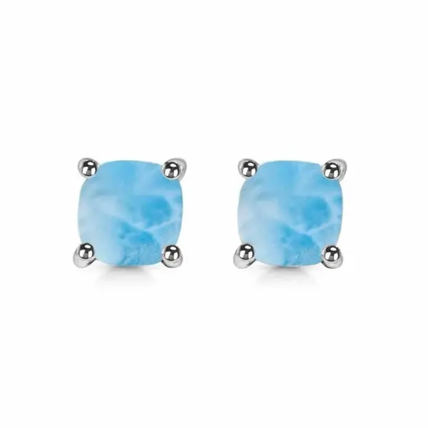 Cercei stud larimar argint 5 mm