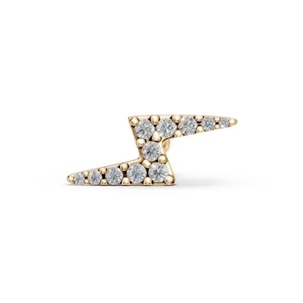 Cercel piercing din aur galben cu diamante de 0.082ct