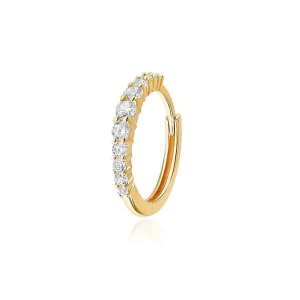 Cercel piercing ureche argint 925, JW1680, model elegant, placat cu aur