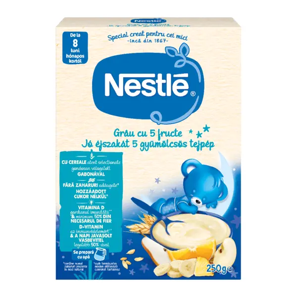 Cereale din grau cu 5 fructe Somn Usor, +8 luni, 250 g, Nestle