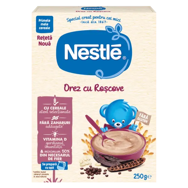Cereale pe baza de orez si roscove +6 luni, 250g, Nestle