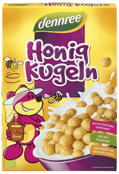 Cereale pentru micul dejun – bile cu miere, 250 g, Dennree