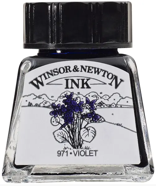 Cerneală de caligrafie Winsor & Newton - Mov, 14 ml