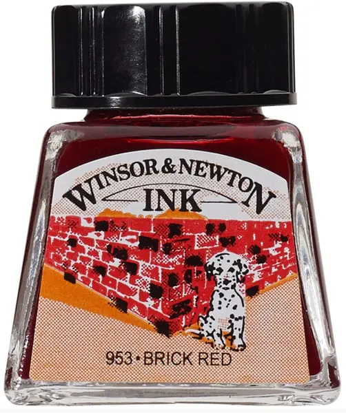 Cerneală de caligrafie Winsor & Newton - Ruginiu cărămiziu, 14 ml