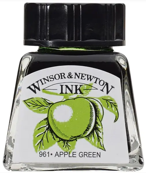 Cerneală de caligrafie Winsor & Newton - Verde, 4 ml