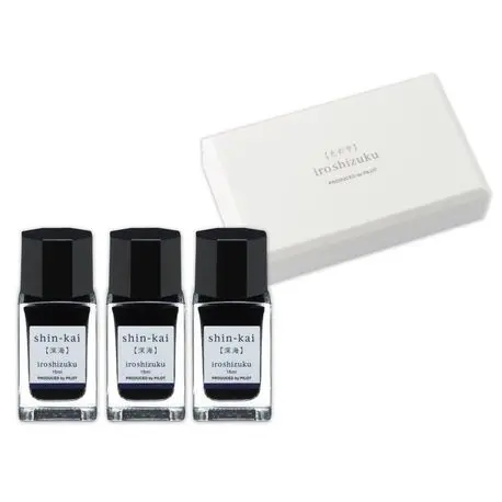Cerneala Iroshizuku Albastra Shin-Kai 15 ml 3 bucati set