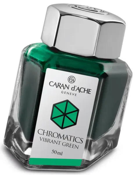 Cerneala pentru stilou Caran d'Ache Chromatics – Verde, 50 ml