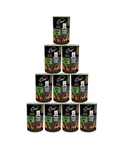 CESAR Hrana umeda pentru caini adulti, cu miel, morcovi, cartofi si spanac 12x400g