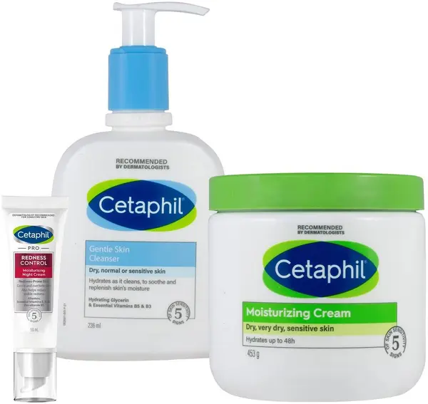 Cetaphil Set - Emulsie de curățare, Cremă și Cremă de noapte, 236 + 453 + 50 ml