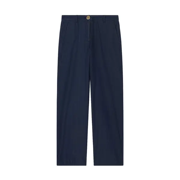 Chambray fabric trousers blue 6