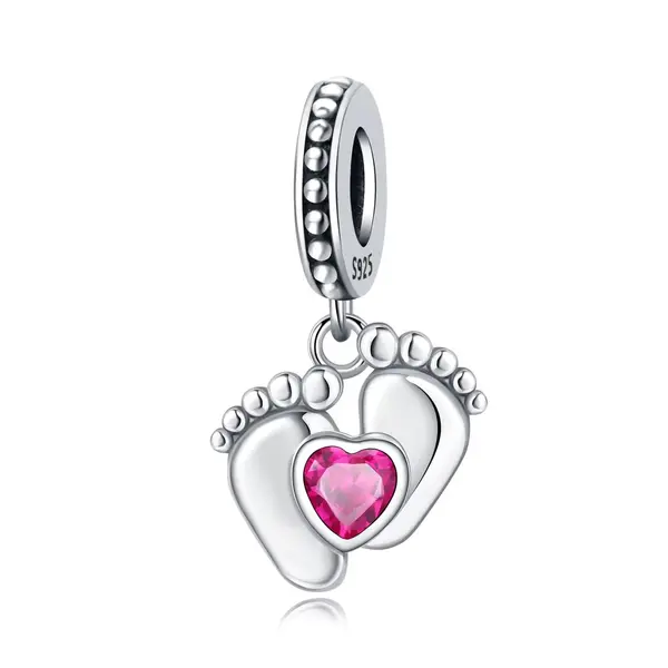 Charm/talisman argint 925, JW1660, model Baby steps, placat cu rodiu
