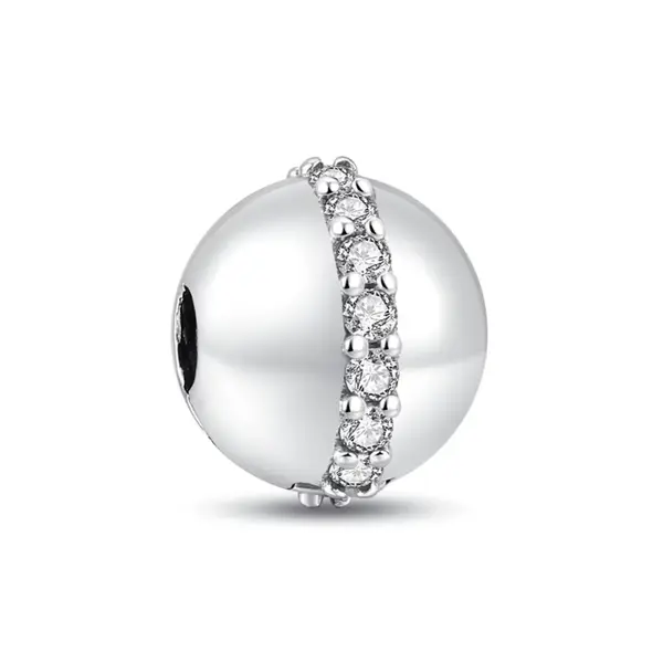 Charm/talisman separator argint 925, JW1167, model elegant cu pietre, placat cu rodiu