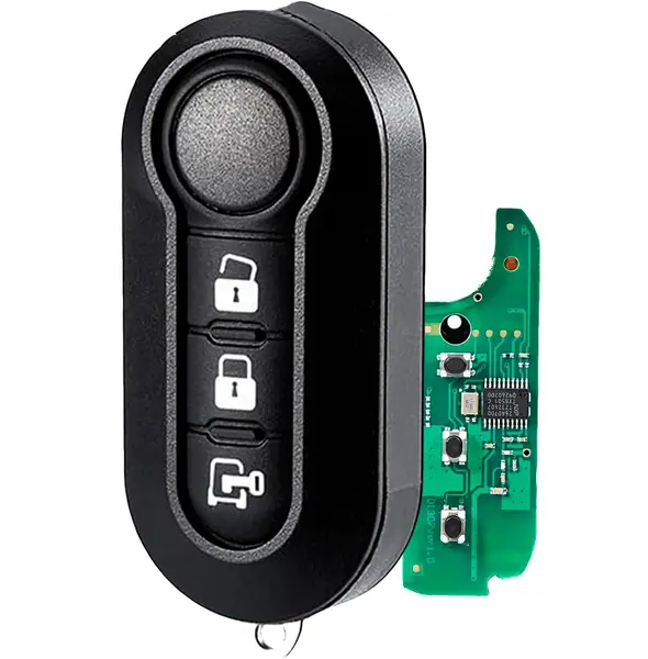 Cheie Auto Completa Programabila, cu telecomanda 433MHz, 3 butoane, cip PCF7946, sistem Marelli – compatibila Fiat Ducato, 500L, Doblo, Panda, Citroen Relay, Jumper, Peugeot Boxer, Iveco, Ford Ka, Opel Combo