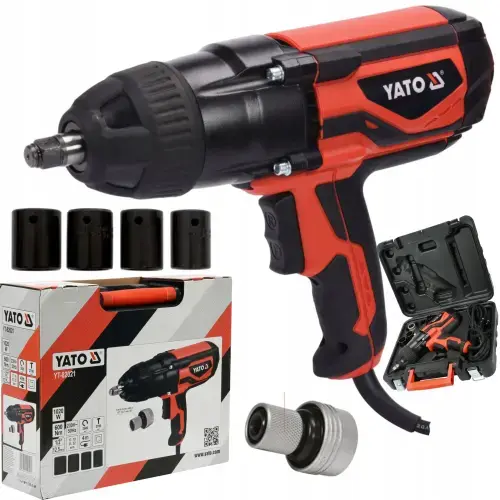 Cheie electrica cu impact Yato T-82021, 1/2inch 1020W 600Nm, set cu nasada 17-22mm