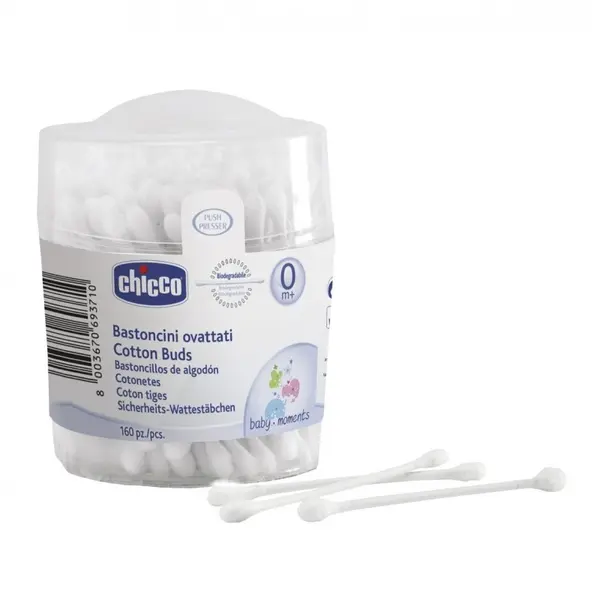 Chicco Bețișoare de urechi- 160 buc./pachet.