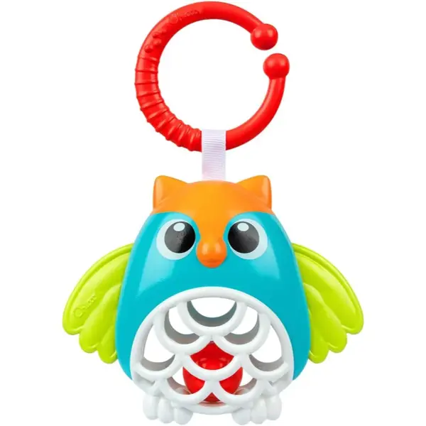 Chicco Owl Rattle jucărie suspendabilă contrastantă cu zornăitoare 1 buc