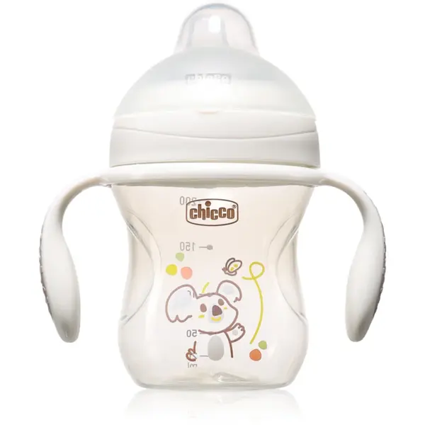 Chicco Transition Cup 4m+ cană pentru antrenament cu mânere Grey 200 ml