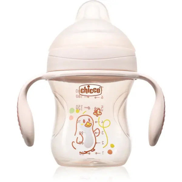 Chicco Transition Cup 4m+ cană pentru antrenament cu mânere Pink 200 ml