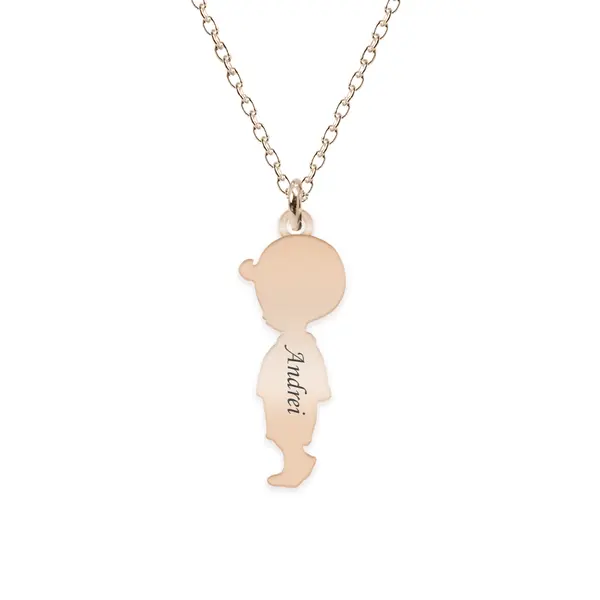 Child - Colier personalizat baietel din argint 925 placat cu aur roz