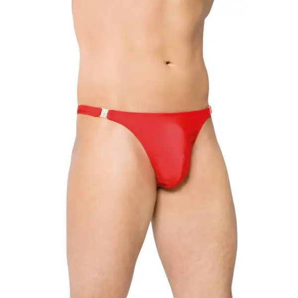 Chilot tanga bărbați SOFTLINE Thong 4432, lenjerie sexy cu cleme ușor de desfăcut, culoare roșu, mărime M