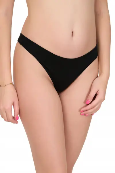 Chilot tanga din bumbac, fara tiv, Lemila (Culoare: Alb, Marime chilot: L)