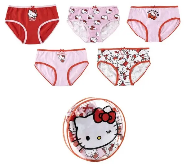 Chiloței pentru copii Cerda - Hello Kitty, 5 bucăți, cu penar, 2-3 ani