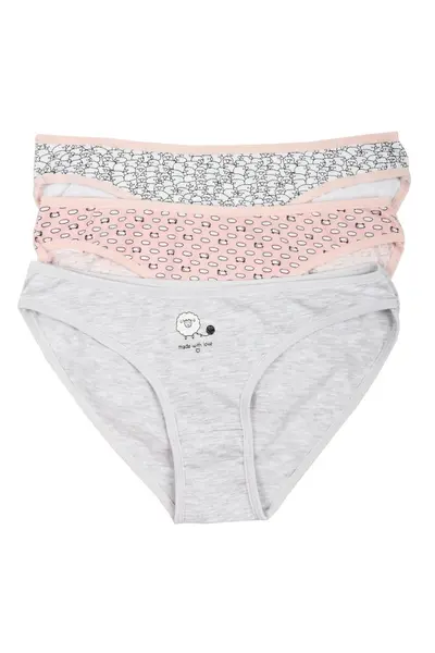 Chiloti clasici cu imprimeu With Love, set 3 buc