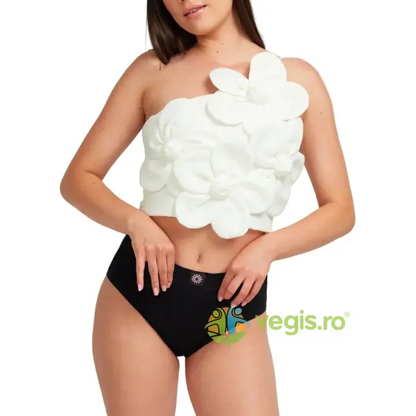 Chiloti Menstruali Negri Reutilizabili din Bumbac Organic cu Talie Inalta Absorbtie Extra-Abundenta Margaret XL 1buc