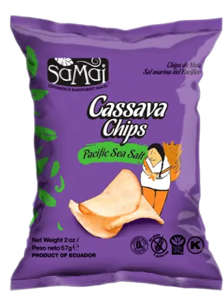 Chips de tapioca cassava cu sare de mare, 57g, Samai