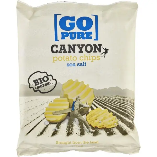Chips-uri Canyon din cartofi cu sare de mare fara gluten, eco - 125 g