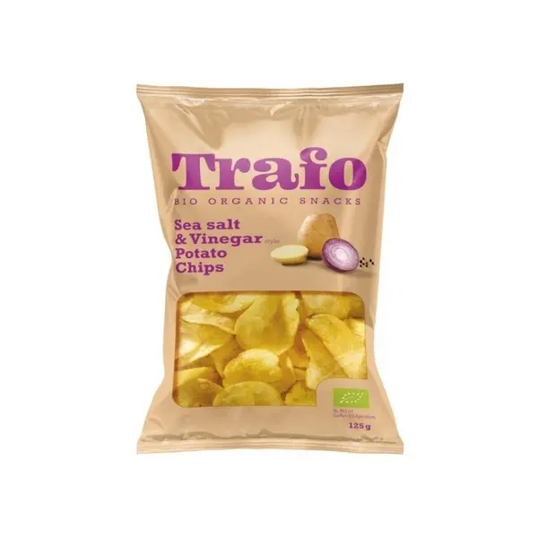 Chipsuri Bio cu Sare de Mare si Otet, 125 g, Trafo