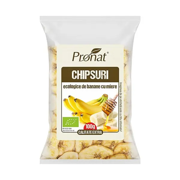 Chipsuri Bio de Banane cu Miere, 100 g