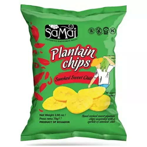Chipsuri de banane (Plantain) cu gust de "Sweet chili", 75g | SaMai