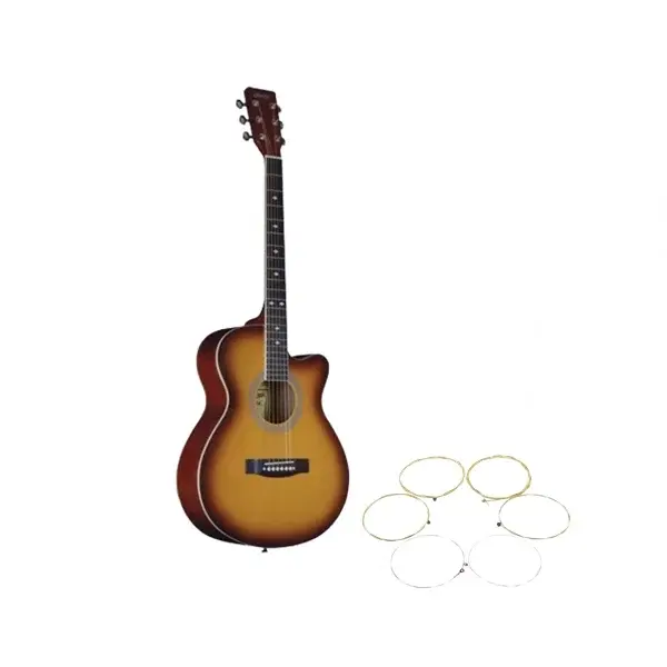 Chitara clasica din lemn DEPOX , set de corzi incluse, 95 cm, portocaliu