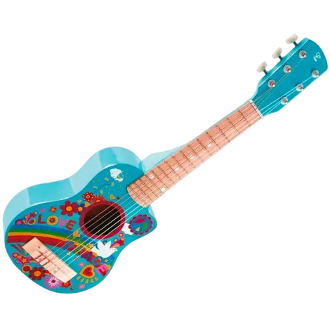 Chitara pentru copii, lemn, 6 corzi, Boho Hape E0600
