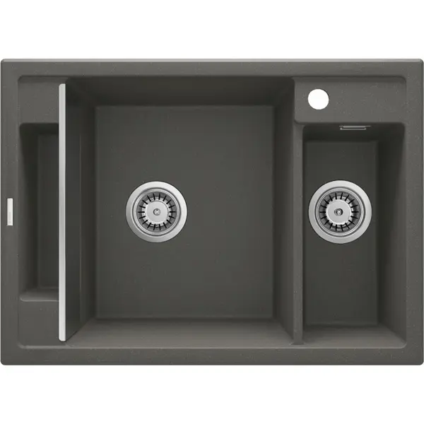 Chiuveta bucatarie compozit cu doua cuve antracit mat Deante Magnetic
