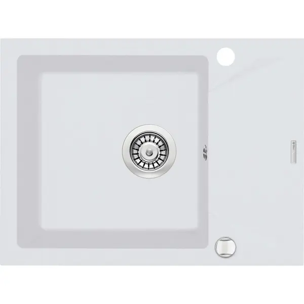 Chiuveta bucatarie compozit cu picurator alb mat 59 cm Deante Evora