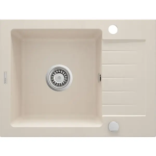 Chiuveta bucatarie compozit cu picurator bej mat 58 cm Deante Zorba