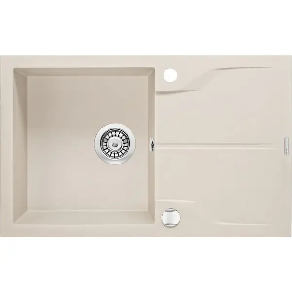 Chiuveta bucatarie compozit cu picurator bej mat 78 cm Deante Andante