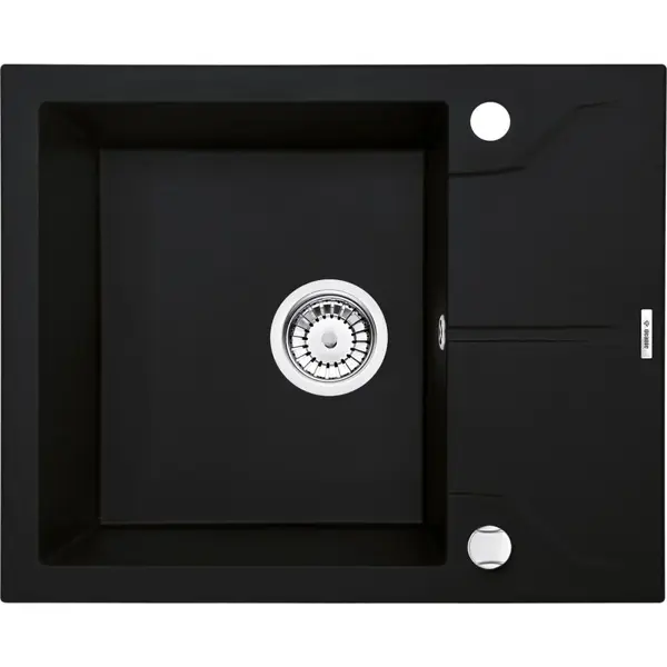 Chiuveta bucatarie compozit cu picurator negru mat 59 cm Deante Andante