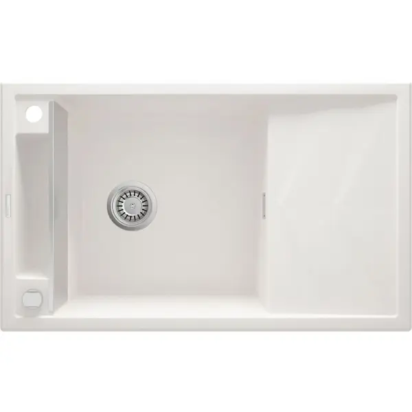 Chiuveta bucatarie compozit dreptunghiulara cu picurator alba Deante Magnetic