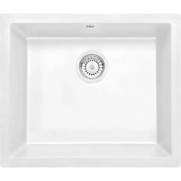 Chiuveta bucatarie compozit sub blat alb mat 55 cm Deante Corda