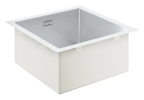 Chiuveta bucatarie Grohe K700 31580SD1, 86.4 x 46.4 cm, montare pe blat, 1 cuva, set scurgere, antifonare, Inox