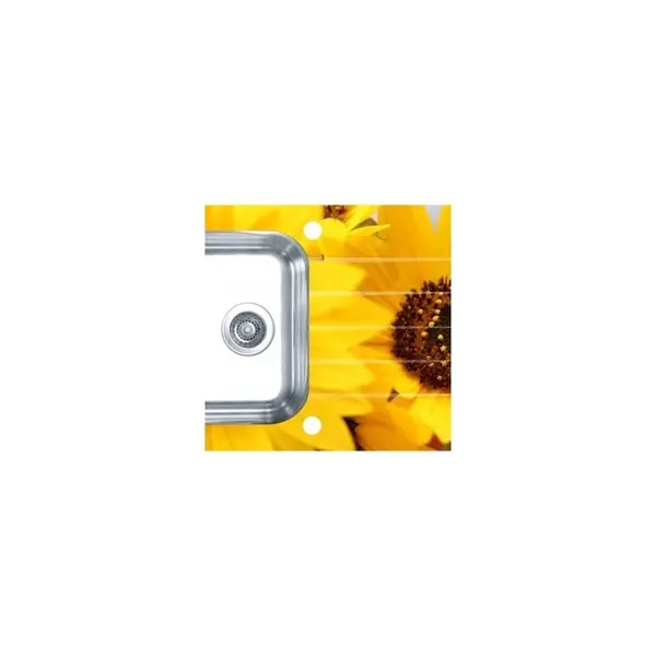 Chiuveta bucatarie inox si sticla personalizata, cuva dreapta, Alveus Crystalix 10