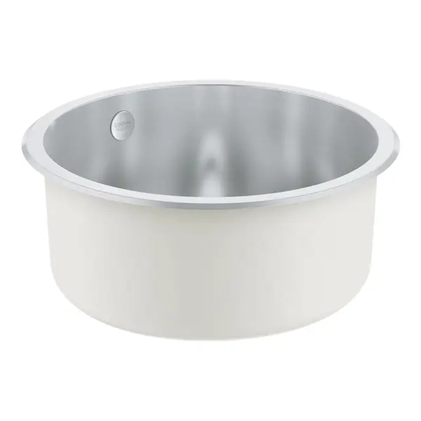 Chiuveta otel inoxidabil Grohe K200 31720SD0, 1 cuva rotunda, fara picurator, kit montaj si scurgere, Inox