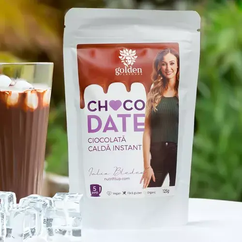 Choco Date - Ciocolată Caldă Instant, din Ingrediente Organice, Cremoasă, cu Gust Intens de Curmale, ECO, 375g | Golden Flavours